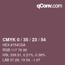 颜色代码: CMYK 0 / 35 / 23 / 54 | qconv.com
