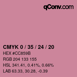 颜色代码: CMYK 0 / 35 / 24 / 20 | qconv.com