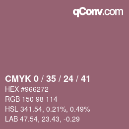 Color code: CMYK 0 / 35 / 24 / 41 | qconv.com