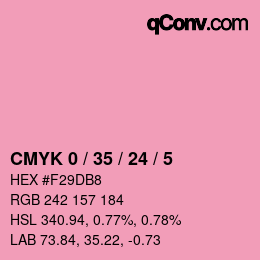 Color code: CMYK 0 / 35 / 24 / 5 | qconv.com