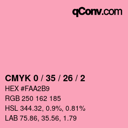 Farbcode: CMYK 0 / 35 / 26 / 2 | qconv.com