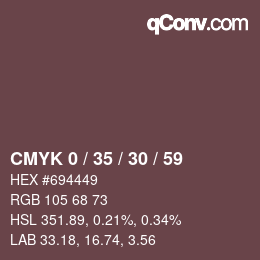 Color code: CMYK 0 / 35 / 30 / 59 | qconv.com