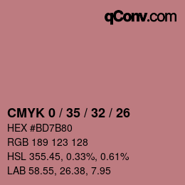 Color code: CMYK 0 / 35 / 32 / 26 | qconv.com