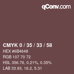 颜色代码: CMYK 0 / 35 / 33 / 58 | qconv.com