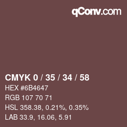 Color code: CMYK 0 / 35 / 34 / 58 | qconv.com