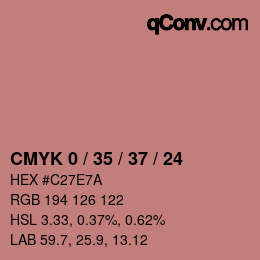 カラーコード: CMYK 0 / 35 / 37 / 24 | qconv.com
