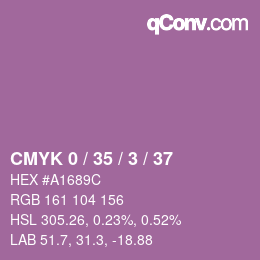 Color code: CMYK 0 / 35 / 3 / 37 | qconv.com