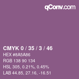 Color code: CMYK 0 / 35 / 3 / 46 | qconv.com