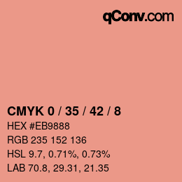 カラーコード: CMYK 0 / 35 / 42 / 8 | qconv.com