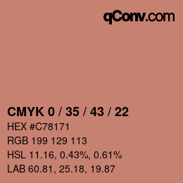 Color code: CMYK 0 / 35 / 43 / 22 | qconv.com