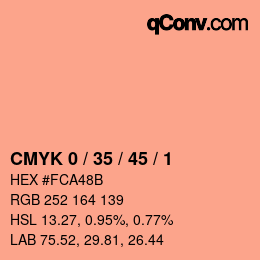 颜色代码: CMYK 0 / 35 / 45 / 1 | qconv.com
