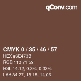 Color code: CMYK 0 / 35 / 46 / 57 | qconv.com