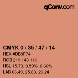 Farbcode: CMYK 0 / 35 / 47 / 14 | qconv.com