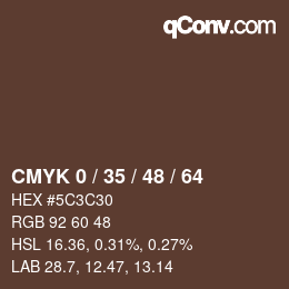 颜色代码: CMYK 0 / 35 / 48 / 64 | qconv.com