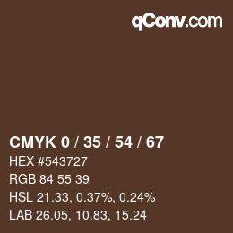 Color code: CMYK 0 / 35 / 54 / 67 | qconv.com