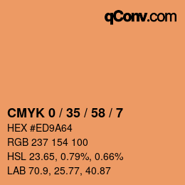 カラーコード: CMYK 0 / 35 / 58 / 7 | qconv.com