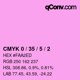 颜色代码: CMYK 0 / 35 / 5 / 2 | qconv.com