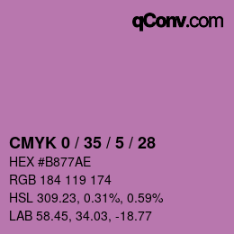 Farbcode: CMYK 0 / 35 / 5 / 28 | qconv.com