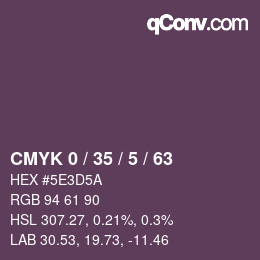 Color code: CMYK 0 / 35 / 5 / 63 | qconv.com