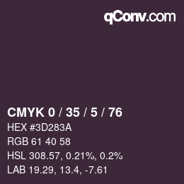 Color code: CMYK 0 / 35 / 5 / 76 | qconv.com