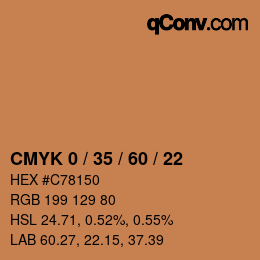Color code: CMYK 0 / 35 / 60 / 22 | qconv.com