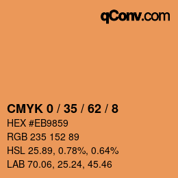 カラーコード: CMYK 0 / 35 / 62 / 8 | qconv.com