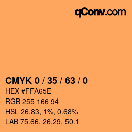 Color code: CMYK 0 / 35 / 63 / 0 | qconv.com