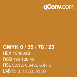Código de color: CMYK 0 / 35 / 78 / 23 | qconv.com