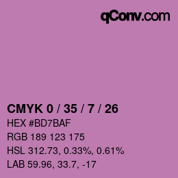 Color code: CMYK 0 / 35 / 7 / 26 | qconv.com