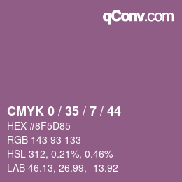 Color code: CMYK 0 / 35 / 7 / 44 | qconv.com