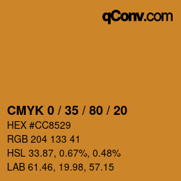 Color code: CMYK 0 / 35 / 80 / 20 | qconv.com