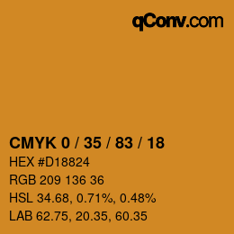颜色代码: CMYK 0 / 35 / 83 / 18 | qconv.com