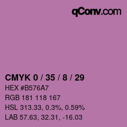 カラーコード: CMYK 0 / 35 / 8 / 29 | qconv.com