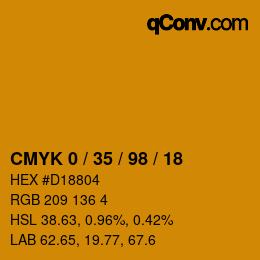 Color code: CMYK 0 / 35 / 98 / 18 | qconv.com