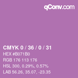 Farbcode: CMYK 0 / 36 / 0 / 31 | qconv.com