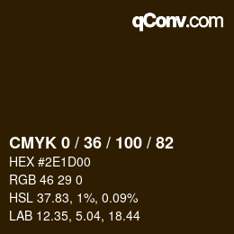 Código de color: CMYK 0 / 36 / 100 / 82 | qconv.com