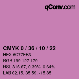 カラーコード: CMYK 0 / 36 / 10 / 22 | qconv.com