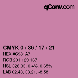 Color code: CMYK 0 / 36 / 17 / 21 | qconv.com
