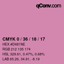 颜色代码: CMYK 0 / 36 / 18 / 17 | qconv.com