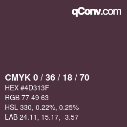 Color code: CMYK 0 / 36 / 18 / 70 | qconv.com