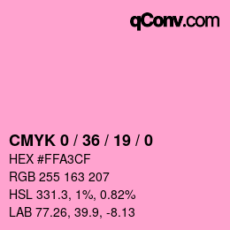 カラーコード: CMYK 0 / 36 / 19 / 0 | qconv.com