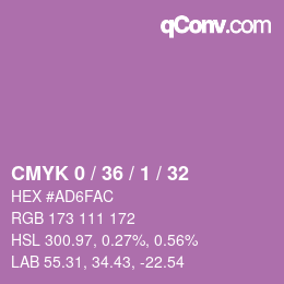 カラーコード: CMYK 0 / 36 / 1 / 32 | qconv.com