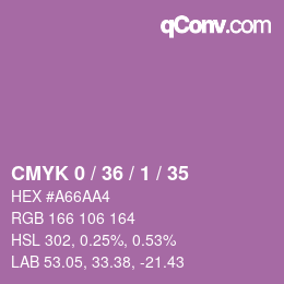 Farbcode: CMYK 0 / 36 / 1 / 35 | qconv.com