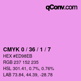カラーコード: CMYK 0 / 36 / 1 / 7 | qconv.com