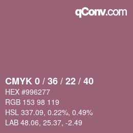 Color code: CMYK 0 / 36 / 22 / 40 | qconv.com