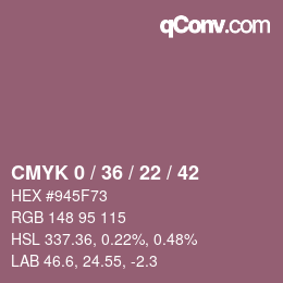 颜色代码: CMYK 0 / 36 / 22 / 42 | qconv.com