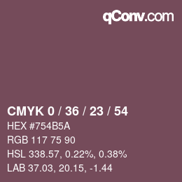 Color code: CMYK 0 / 36 / 23 / 54 | qconv.com