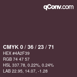 Color code: CMYK 0 / 36 / 23 / 71 | qconv.com