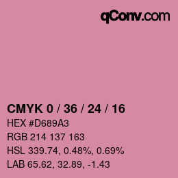 カラーコード: CMYK 0 / 36 / 24 / 16 | qconv.com