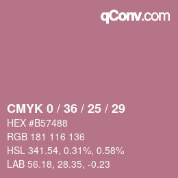 Código de color: CMYK 0 / 36 / 25 / 29 | qconv.com